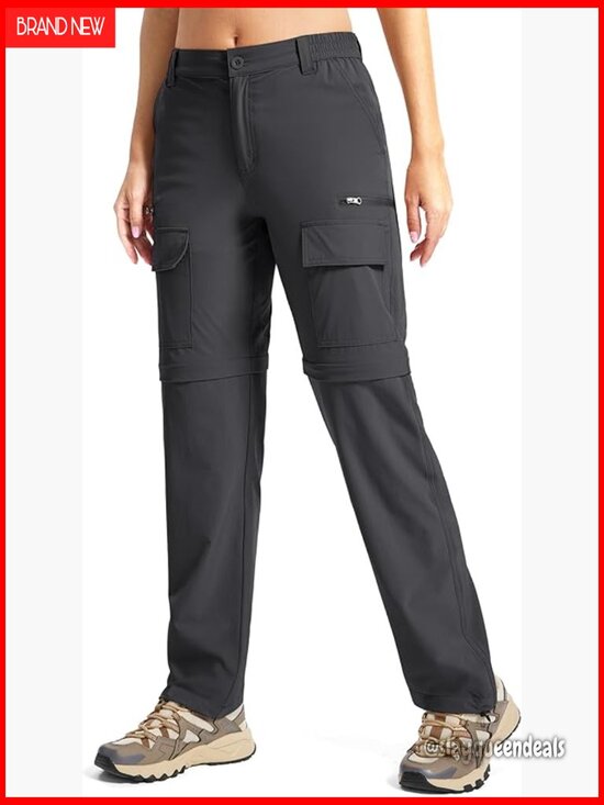 Pants - Convertible Hiking Pants Lightweight Quick Dry Stretch Zip Off 7 Pockets